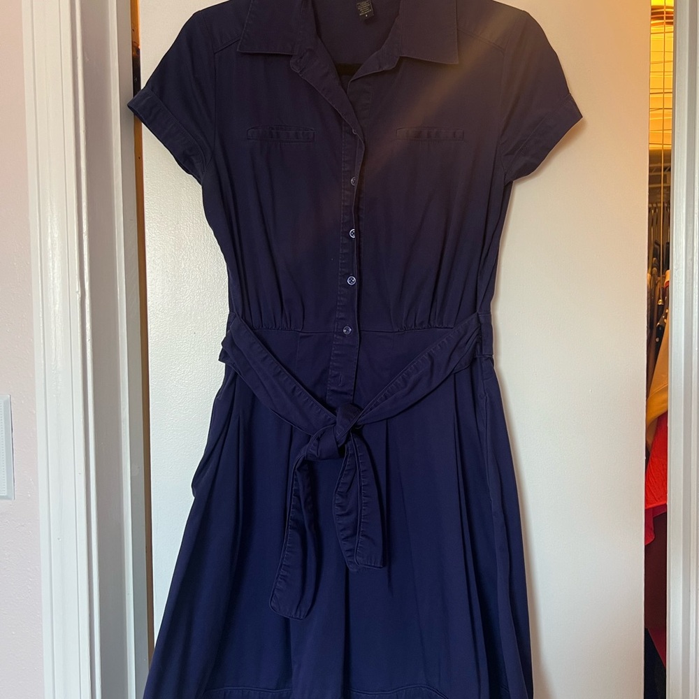 Banana Republic Navy Midi Dress with Belt